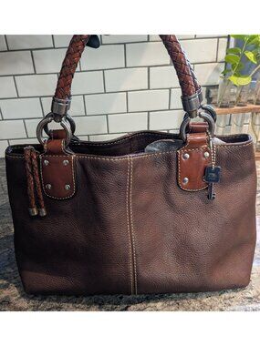 Fossil Dark Brown Slouchy Leather Bag
